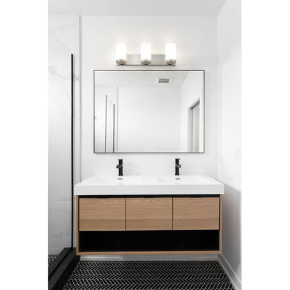 Z-Lite Burk 23" 3-Light Chrome Steel Vanity Light With Gloss Opal Glass Shade