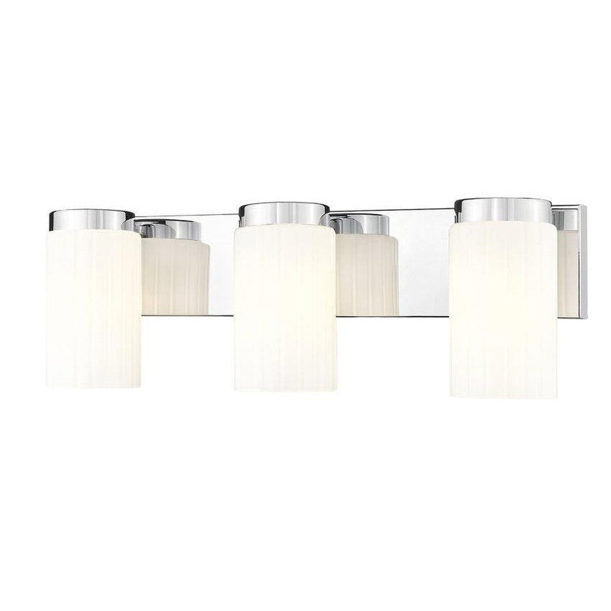 Z-Lite Burk 23" 3-Light Chrome Steel Vanity Light With Matte Opal Glass Shade