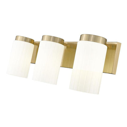 Z-Lite Burk 23" 3-Light Luxe Gold Steel Vanity Light With Gloss Opal Glass Shade