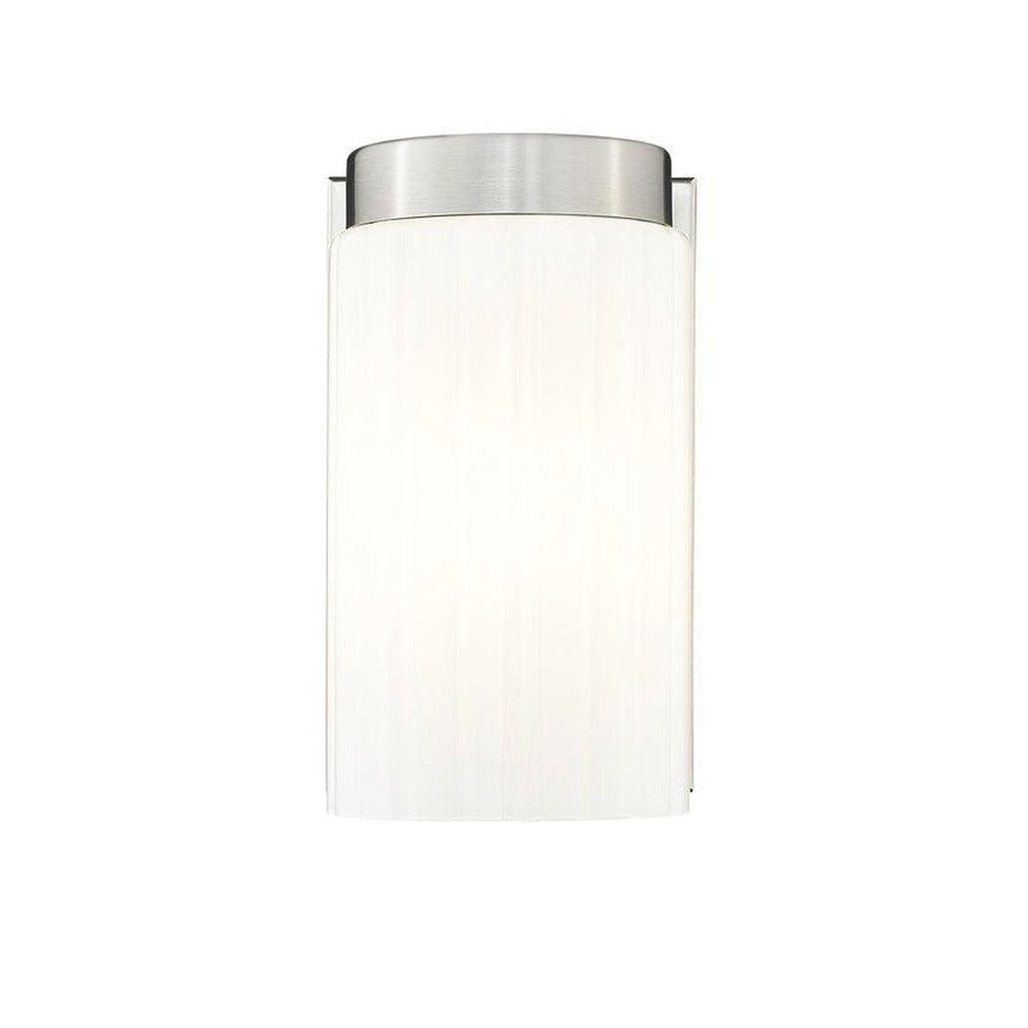 Z-Lite Burk 4" 1-Light Brushed Nickel Steel Wall Sconce With Gloss Opal Glass Shade