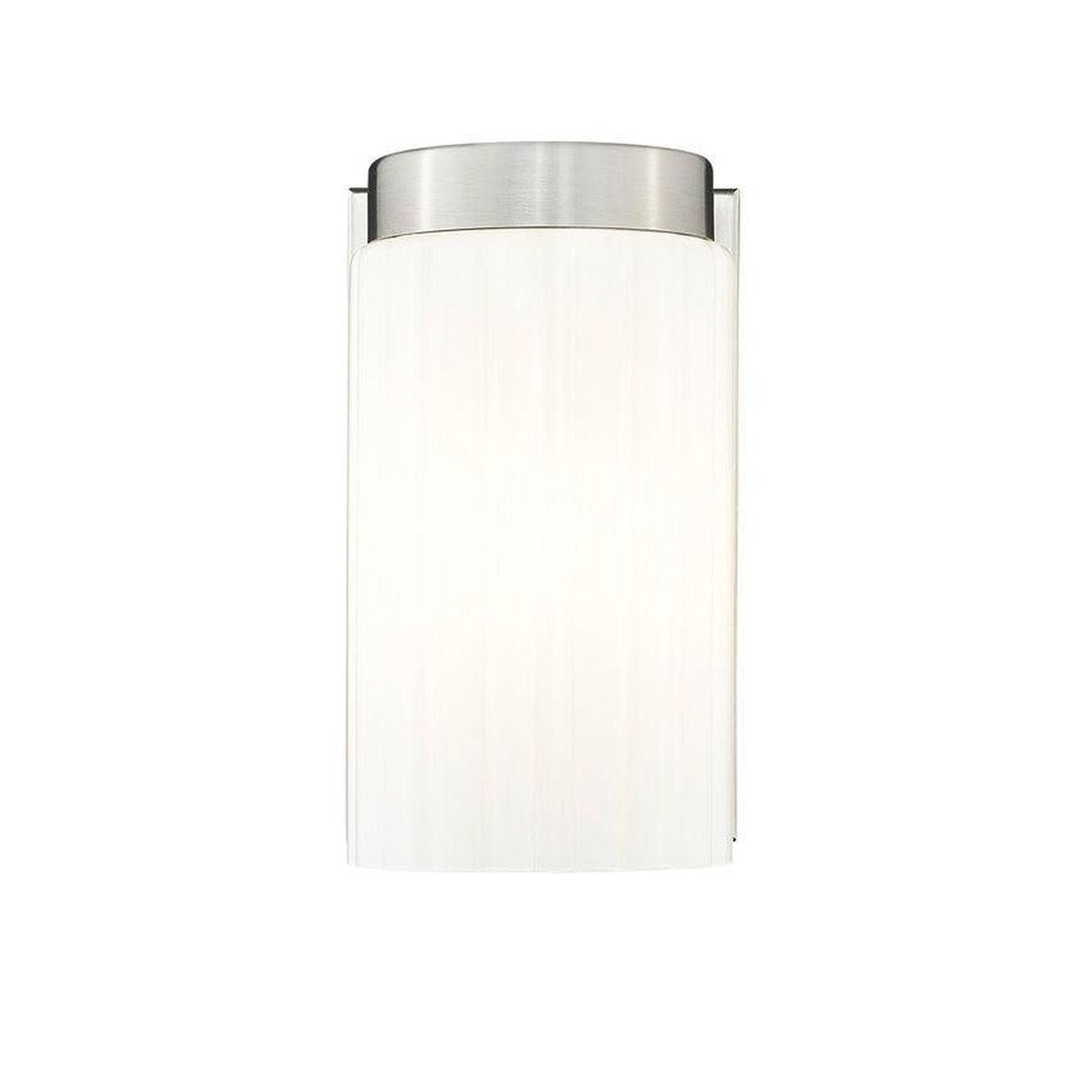 Z-Lite Burk 4" 1-Light Brushed Nickel Steel Wall Sconce With Gloss Opal Glass Shade