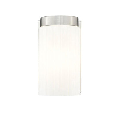 Z-Lite Burk 4" 1-Light Brushed Nickel Steel Wall Sconce With Gloss Opal Glass Shade