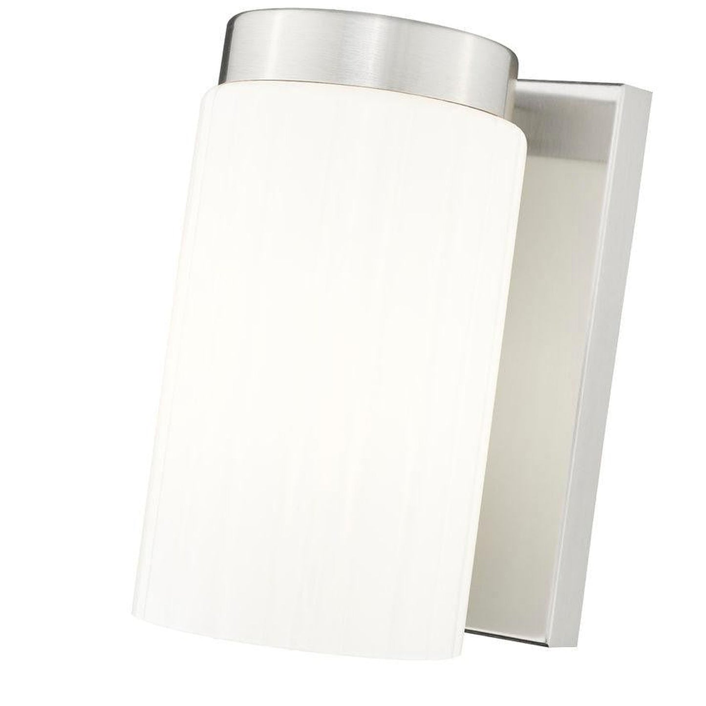 Z-Lite Burk 4" 1-Light Brushed Nickel Steel Wall Sconce With Gloss Opal Glass Shade