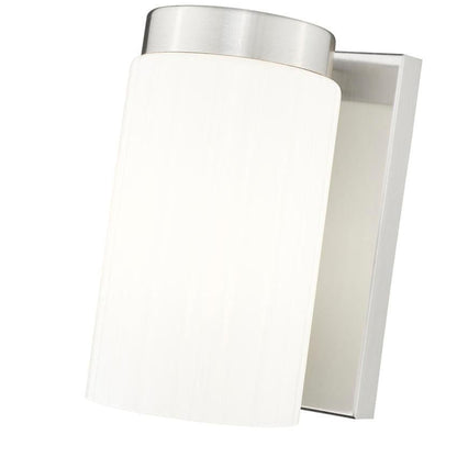 Z-Lite Burk 4" 1-Light Brushed Nickel Steel Wall Sconce With Gloss Opal Glass Shade