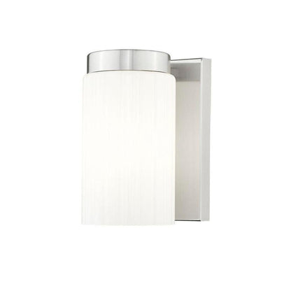 Z-Lite Burk 4" 1-Light Brushed Nickel Steel Wall Sconce With Gloss Opal Glass Shade
