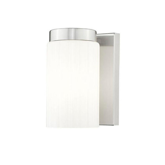 Z-Lite Burk 4" 1-Light Brushed Nickel Steel Wall Sconce With Matte Opal Glass Shade