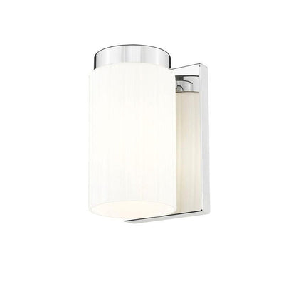 Z-Lite Burk 4" 1-Light Chrome Steel Wall Sconce With Gloss Opal Glass Shade