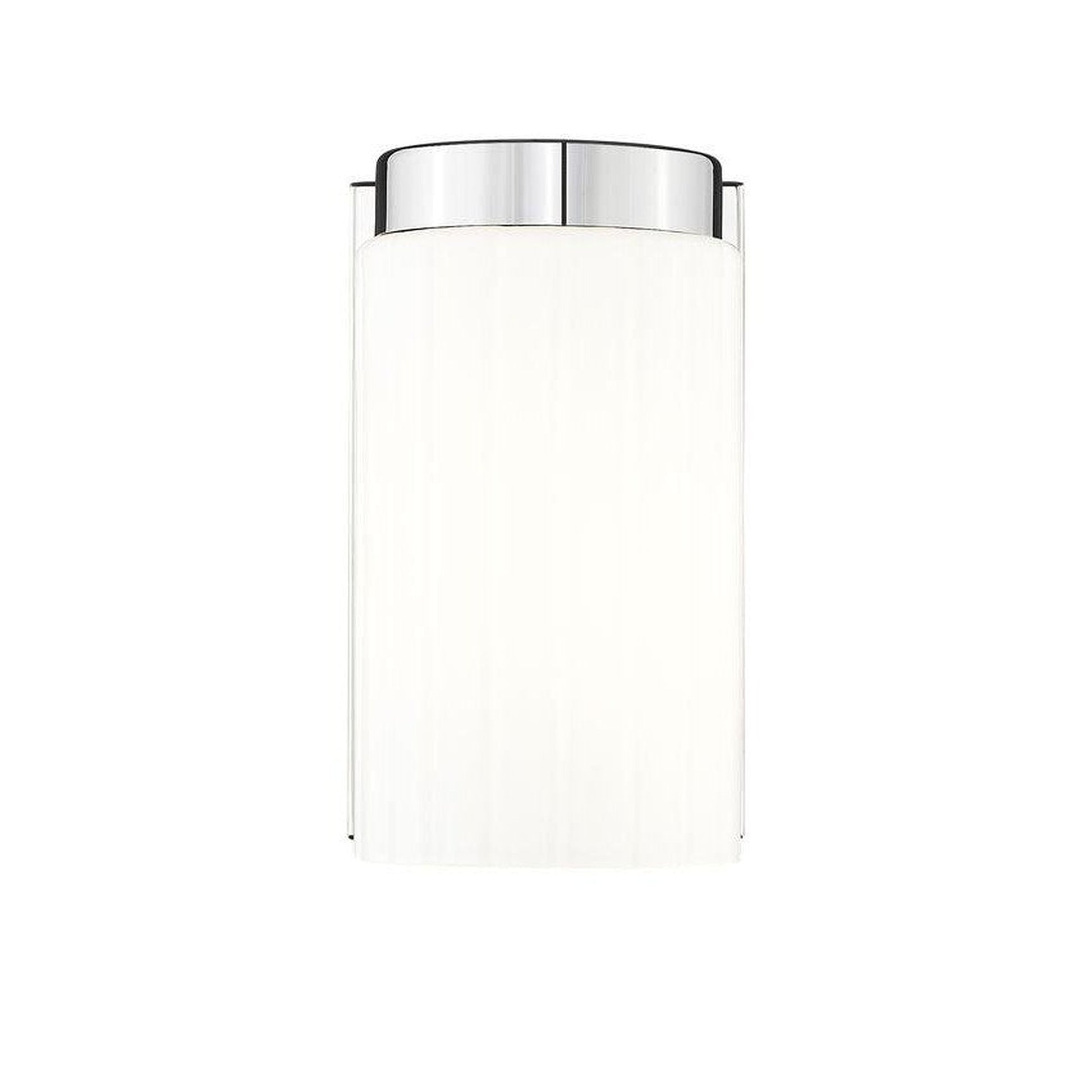 Z-Lite Burk 4" 1-Light Chrome Steel Wall Sconce With Gloss Opal Glass Shade