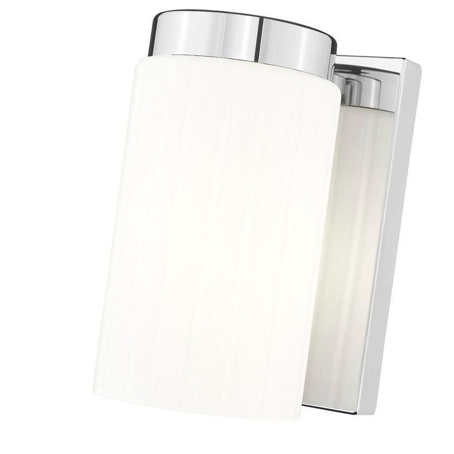 Z-Lite Burk 4" 1-Light Chrome Steel Wall Sconce With Gloss Opal Glass Shade