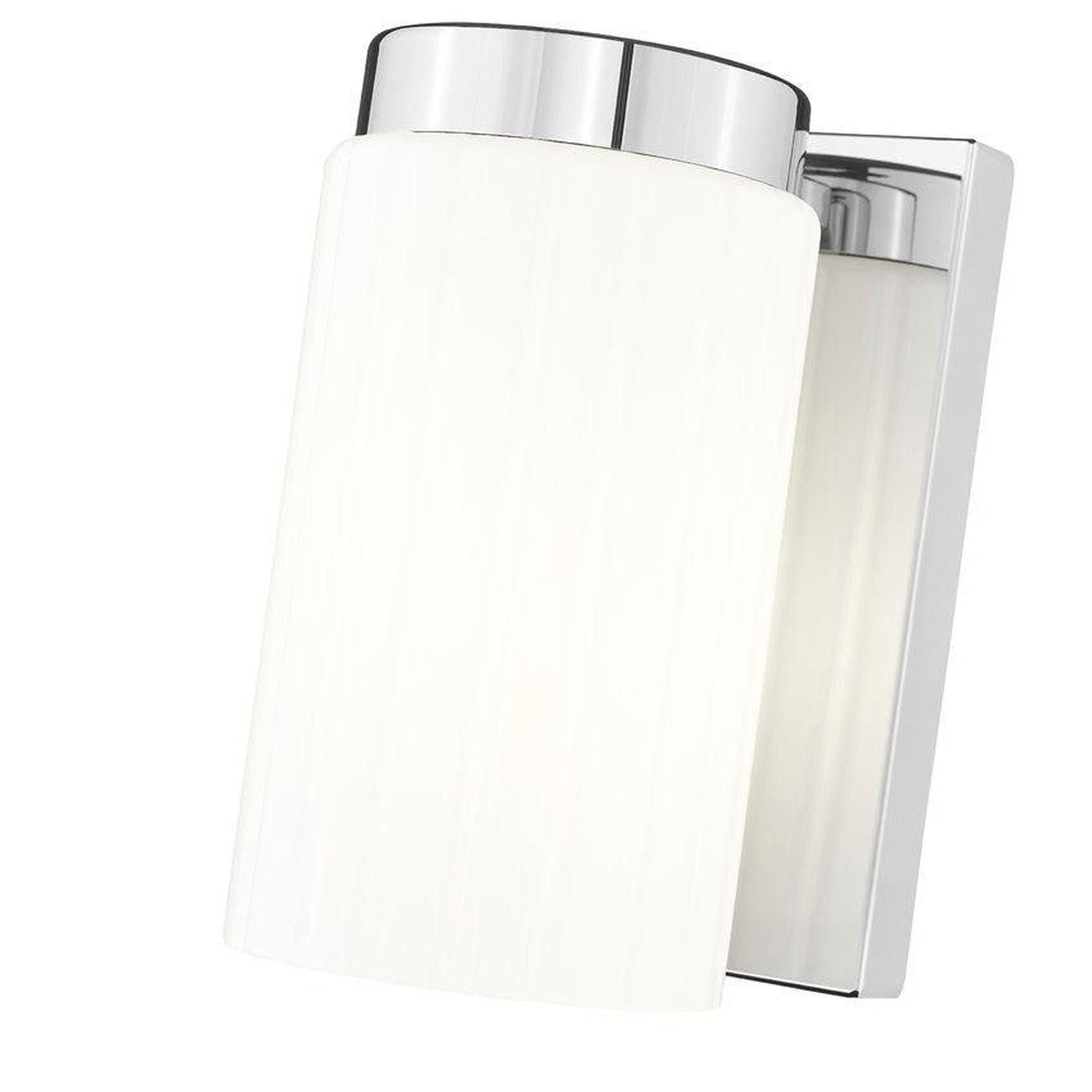 Z-Lite Burk 4" 1-Light Chrome Steel Wall Sconce With Gloss Opal Glass Shade