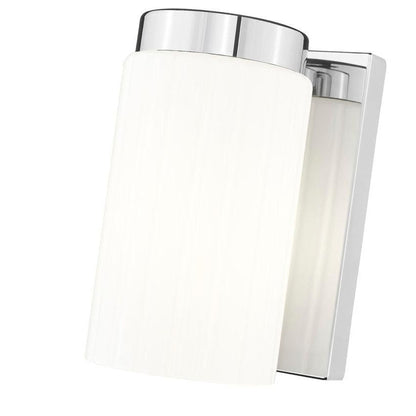 Z-Lite Burk 4" 1-Light Chrome Steel Wall Sconce With Gloss Opal Glass Shade