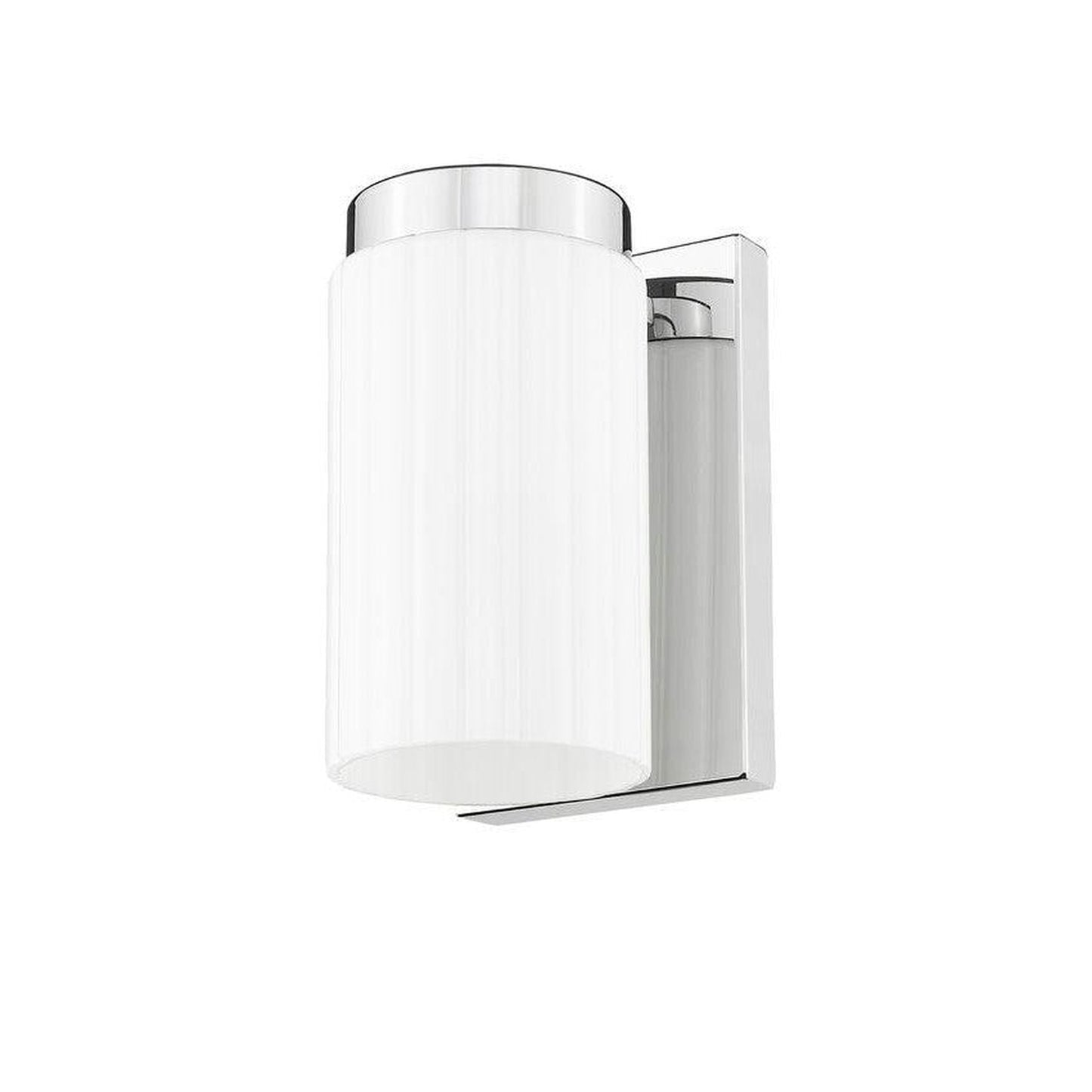 Z-Lite Burk 4" 1-Light Chrome Steel Wall Sconce With Gloss Opal Glass Shade