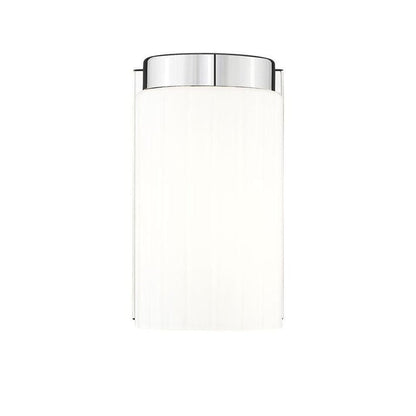 Z-Lite Burk 4" 1-Light Chrome Steel Wall Sconce With Matte Opal Glass Shade