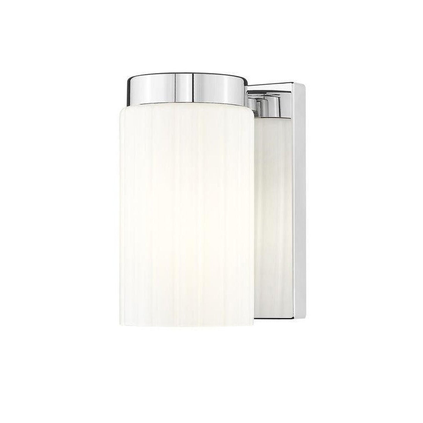 Z-Lite Burk 4" 1-Light Chrome Steel Wall Sconce With Matte Opal Glass Shade