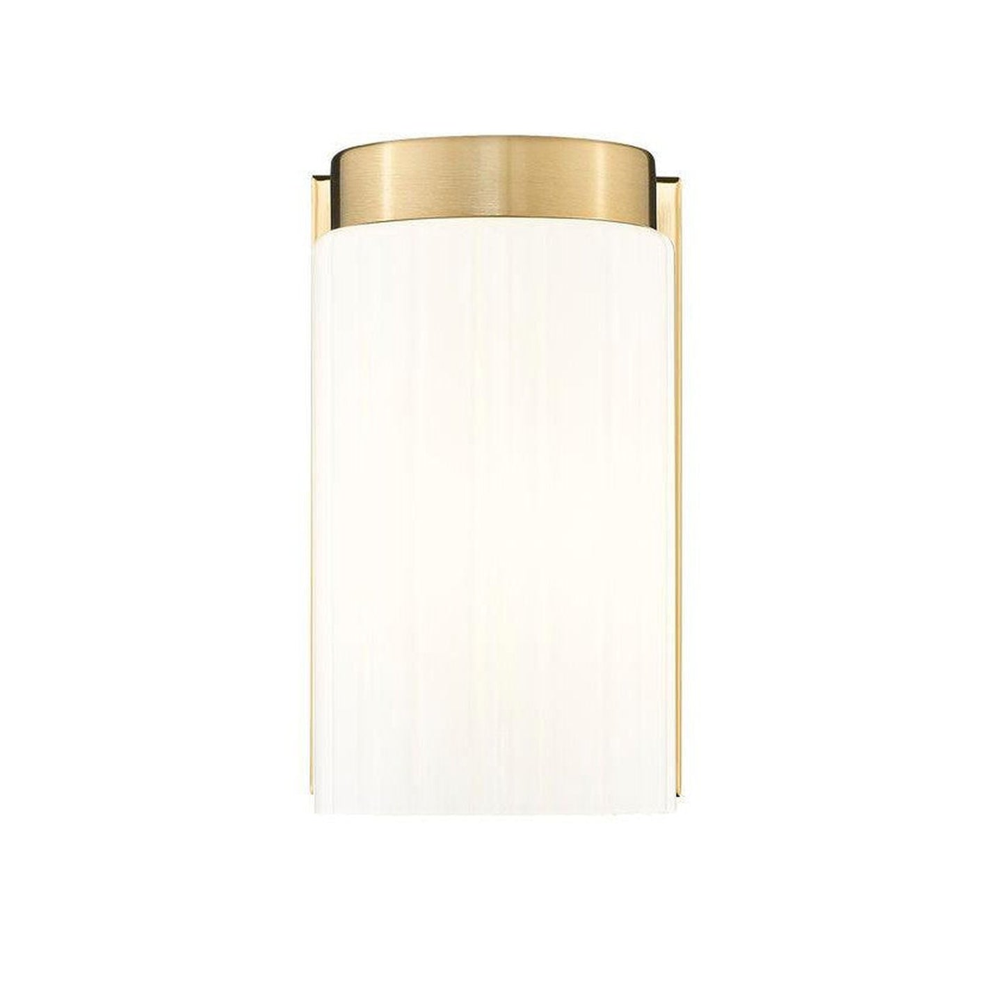 Z-Lite Burk 4" 1-Light Luxe Gold Steel Wall Sconce With Gloss Opal Glass Shade