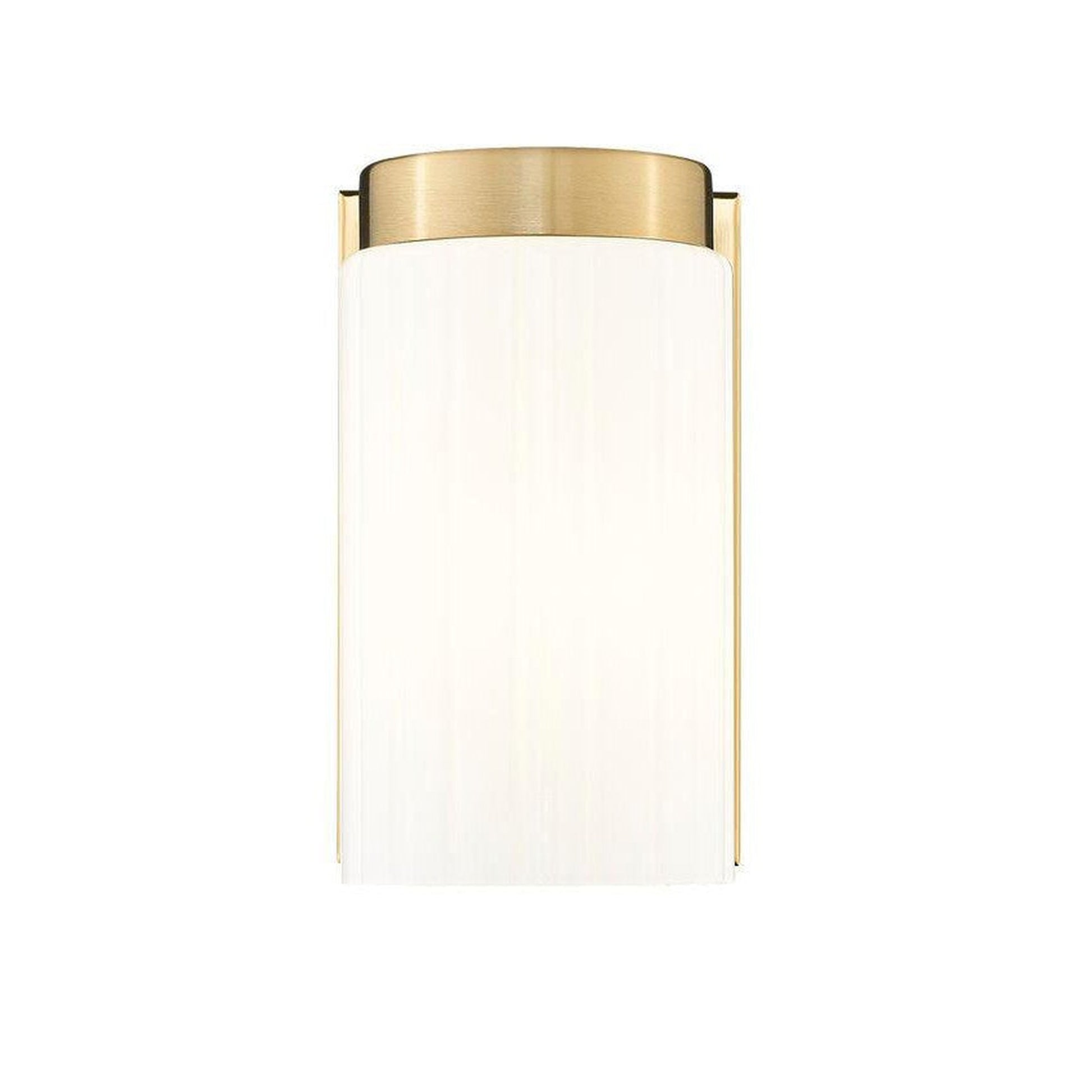 Z-Lite Burk 4" 1-Light Luxe Gold Steel Wall Sconce With Matte Opal Glass Shade