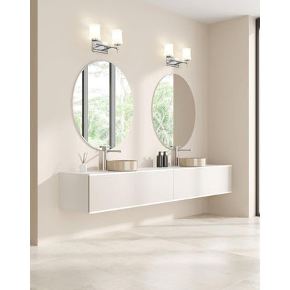 Z-Lite Cadoc 15" 2-Light Chrome Steel Vanity Light With Gloss Opal Glass Shade