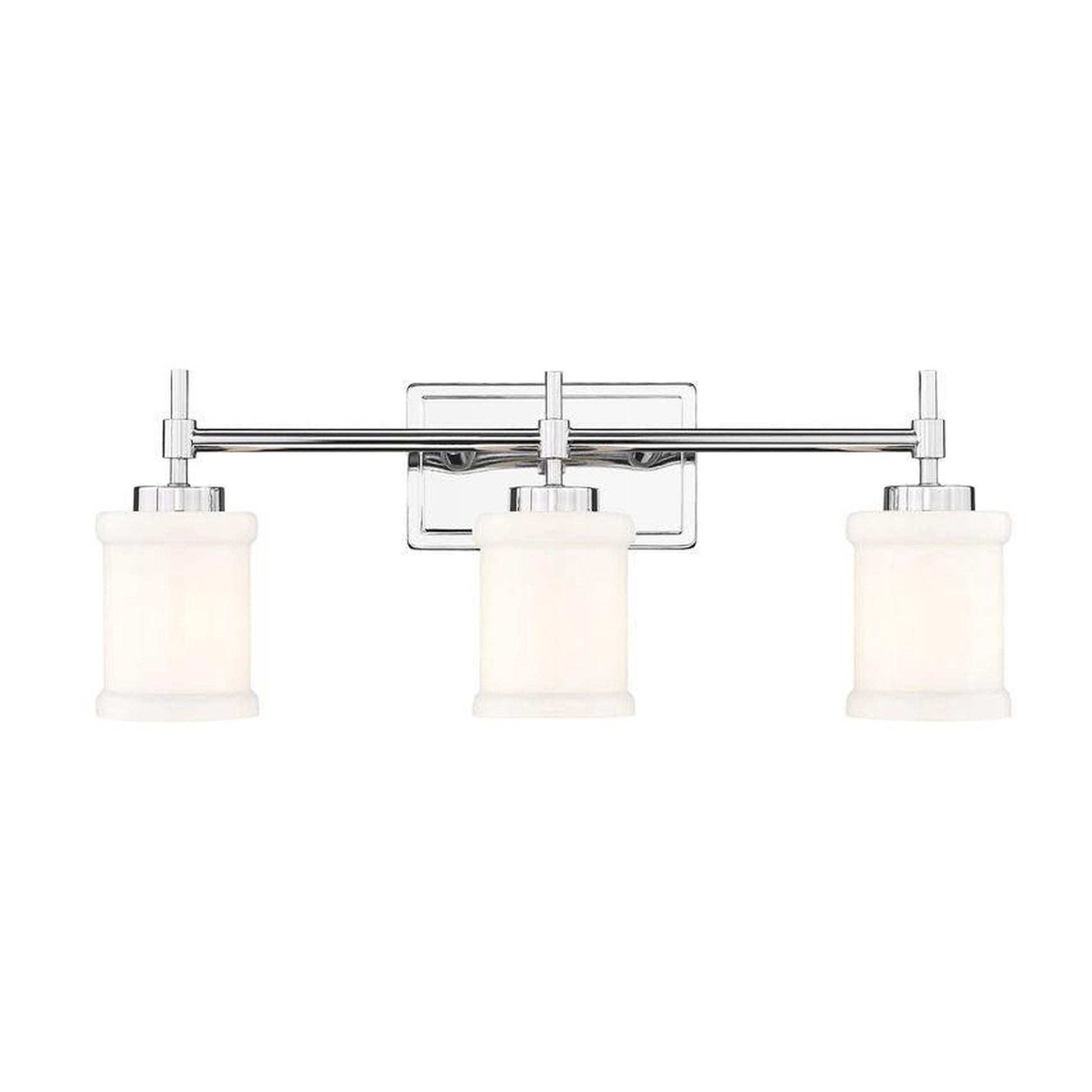 Z-Lite Cadoc 24" 3-Light Chrome Steel Vanity Light With Gloss Opal Glass Shade