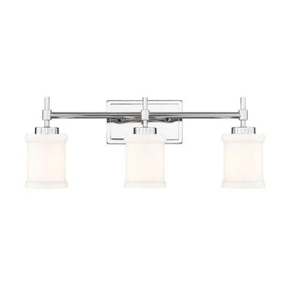 Z-Lite Cadoc 24" 3-Light Chrome Steel Vanity Light With Gloss Opal Glass Shade