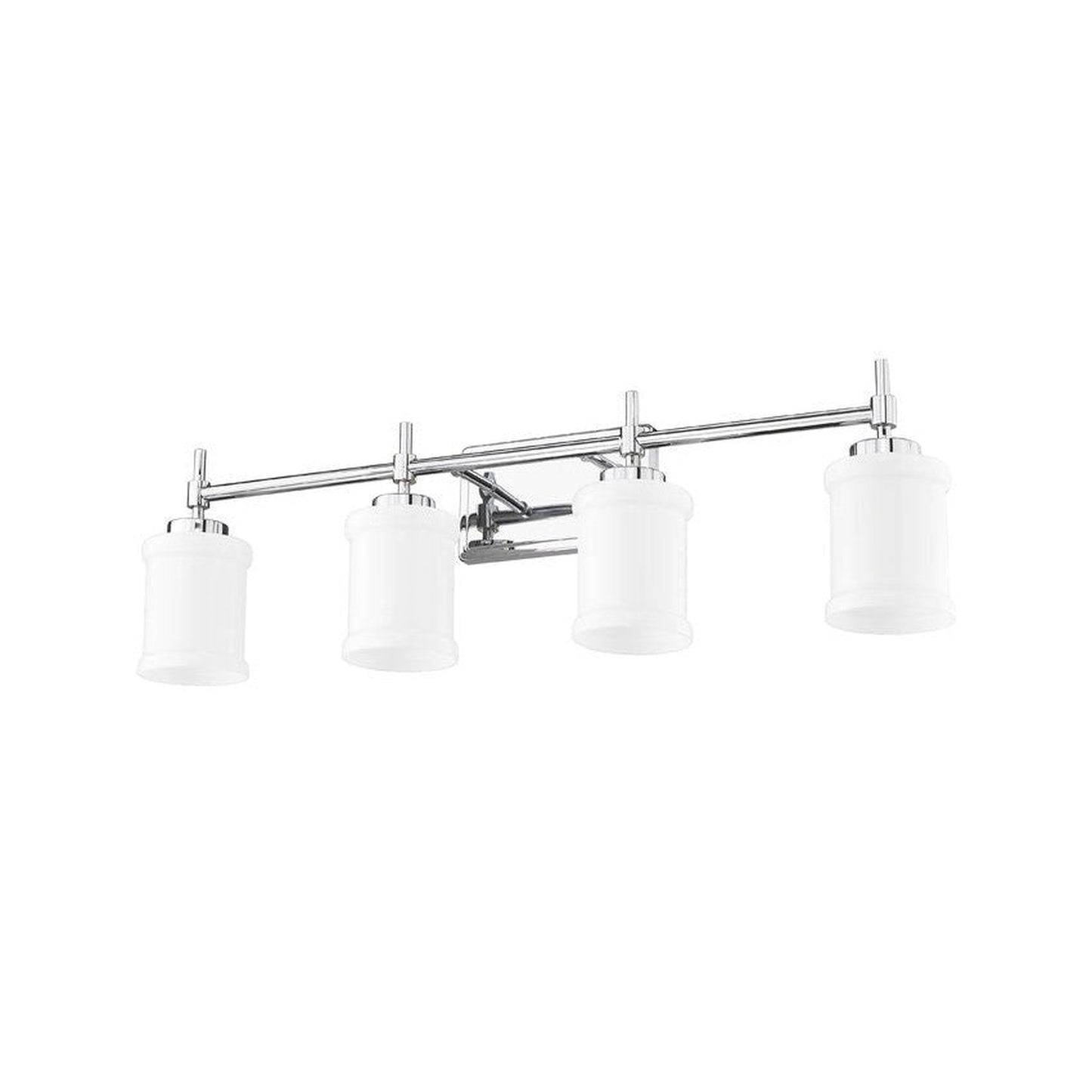 Z-Lite Cadoc 32" 4-Light Chrome Steel Vanity Light With Gloss Opal Glass Shade