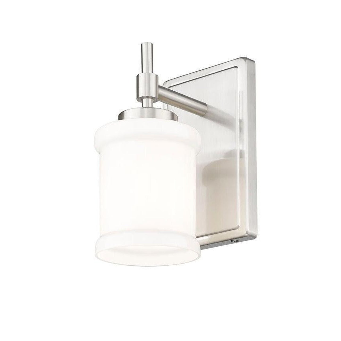 Z-Lite Cadoc 5" 1-Light Brushed Nickel Steel Wall Sconce With Gloss Opal Glass Shade