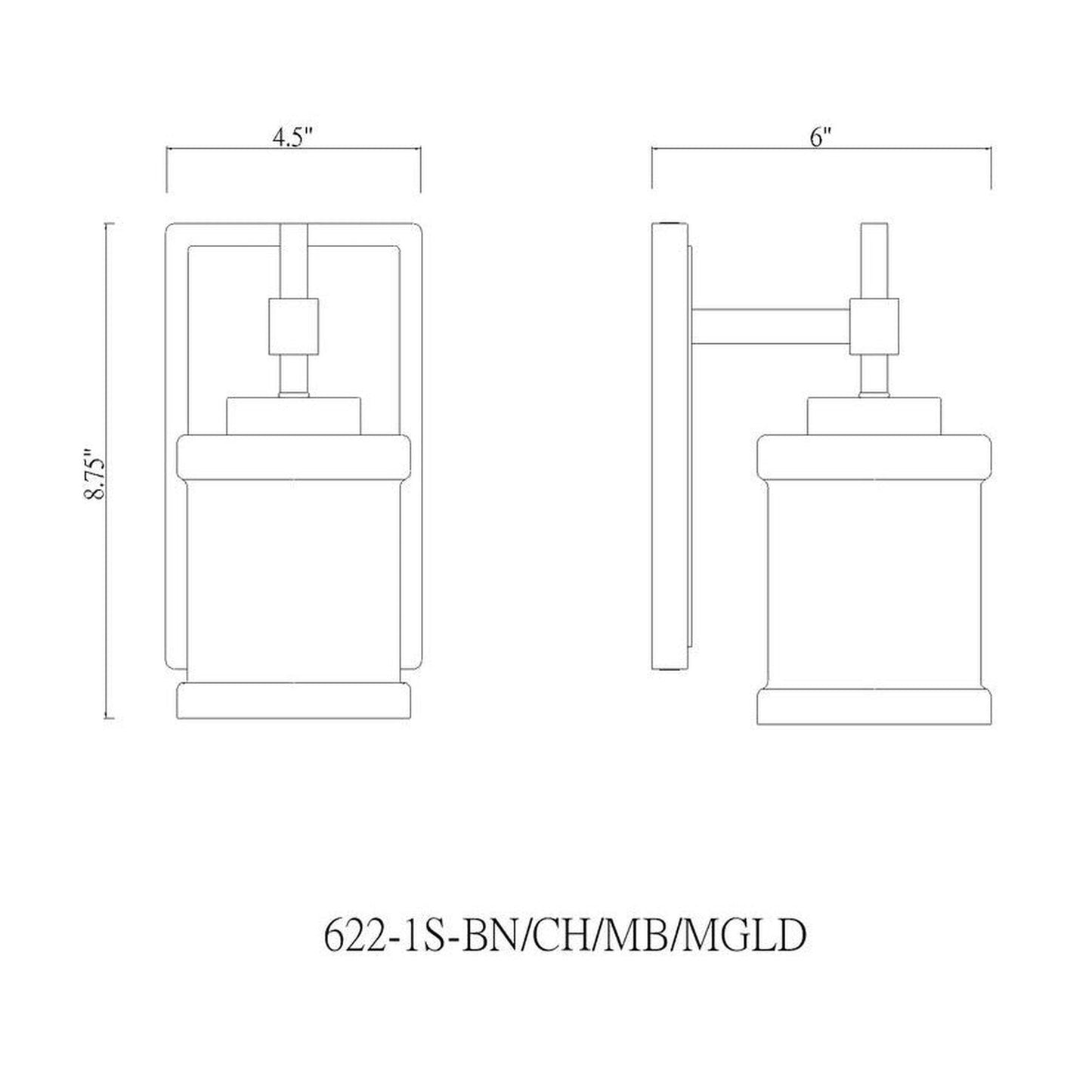 Z-Lite Cadoc 5" 1-Light Brushed Nickel Steel Wall Sconce With Gloss Opal Glass Shade