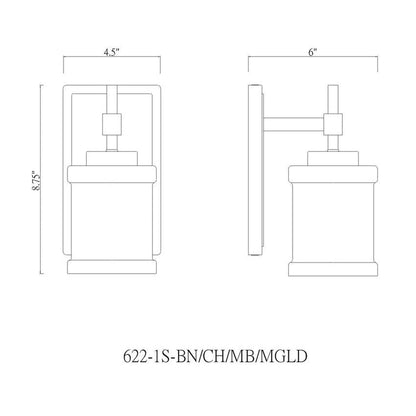 Z-Lite Cadoc 5" 1-Light Brushed Nickel Steel Wall Sconce With Gloss Opal Glass Shade