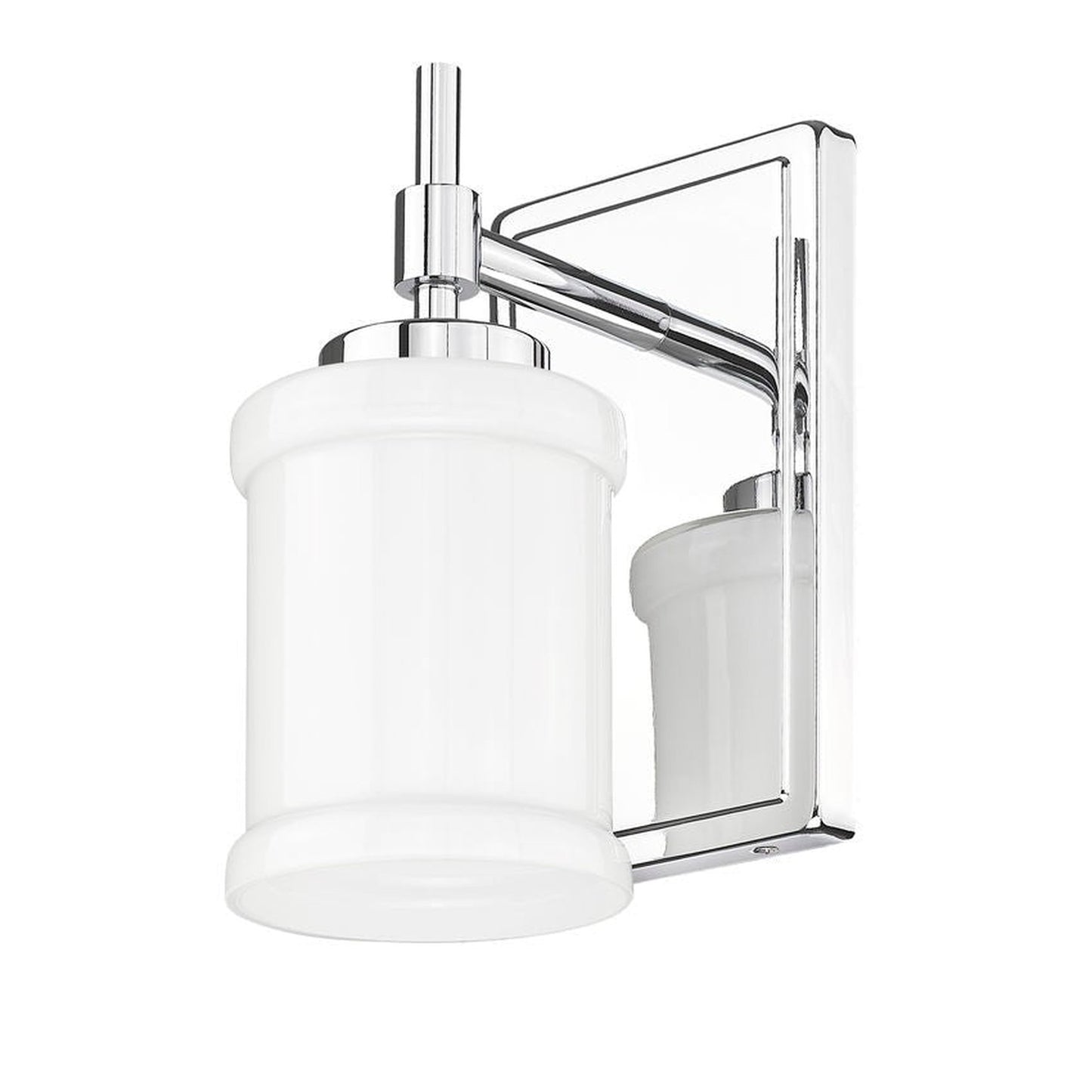 Z-Lite Cadoc 5" 1-Light Chrome Steel Wall Sconce With Gloss Opal Glass Shade