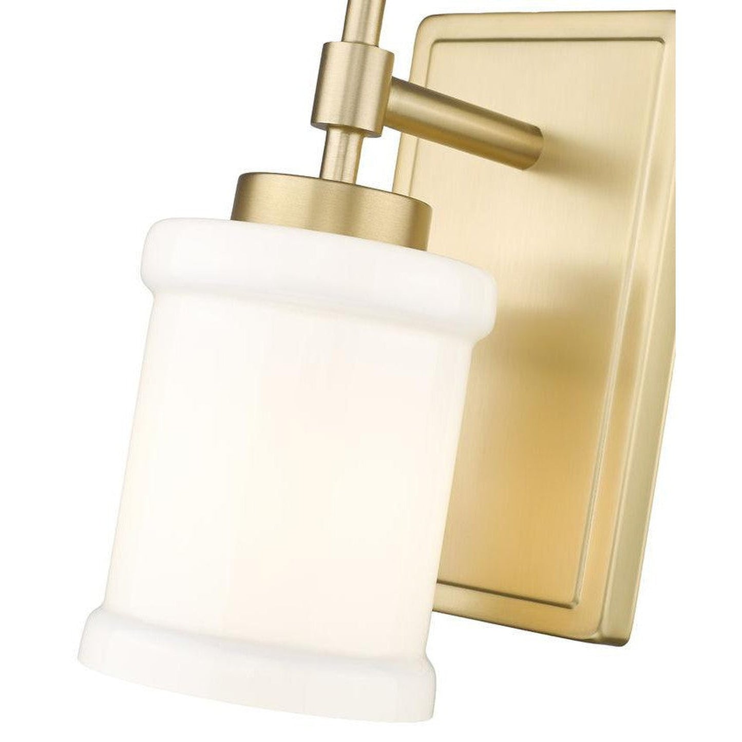 Z-Lite Cadoc 5" 1-Light Modern Gold Steel Wall Sconce With Gloss Opal Glass Shade