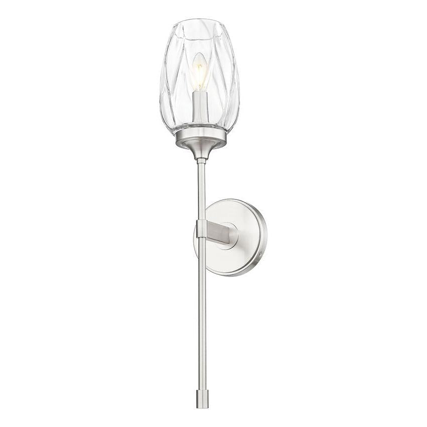 Z-Lite Cassian 6" 1-Light Brushed Nickel Steel Frame Clear Glass Shade Wall Sconce
