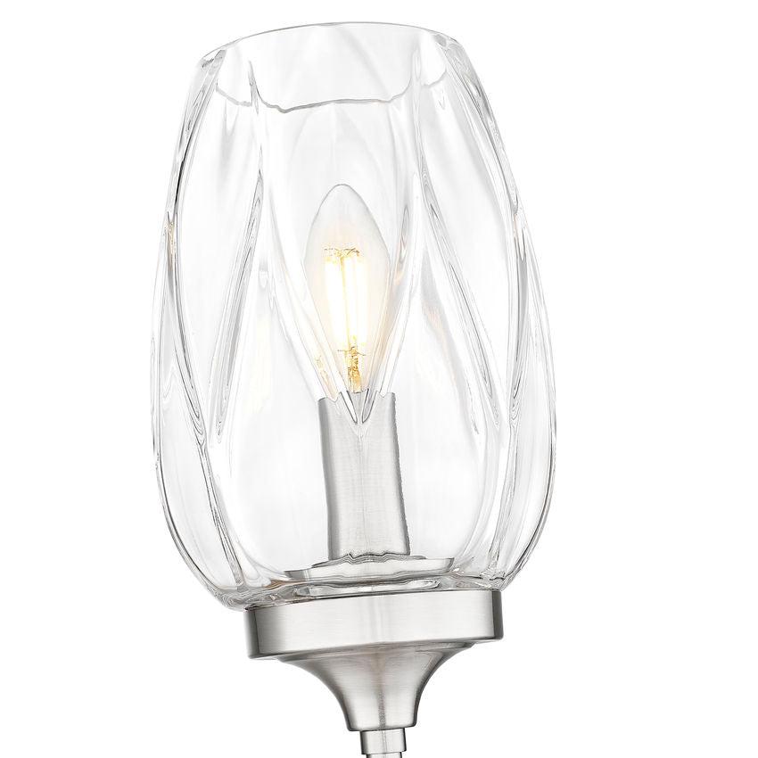 Z-Lite Cassian 6" 1-Light Brushed Nickel Steel Frame Clear Glass Shade Wall Sconce