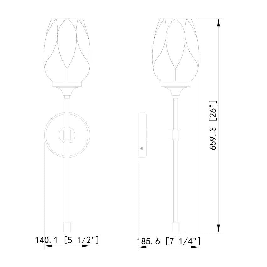 Z-Lite Cassian 6" 1-Light Brushed Nickel Steel Frame Clear Glass Shade Wall Sconce