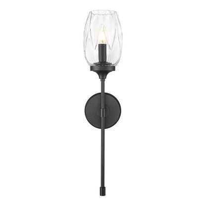 Z-Lite Cassian 6" 1-Light Matte Black Steel Frame Clear Glass Shade Wall Sconce