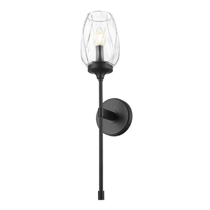 Z-Lite Cassian 6" 1-Light Matte Black Steel Frame Clear Glass Shade Wall Sconce