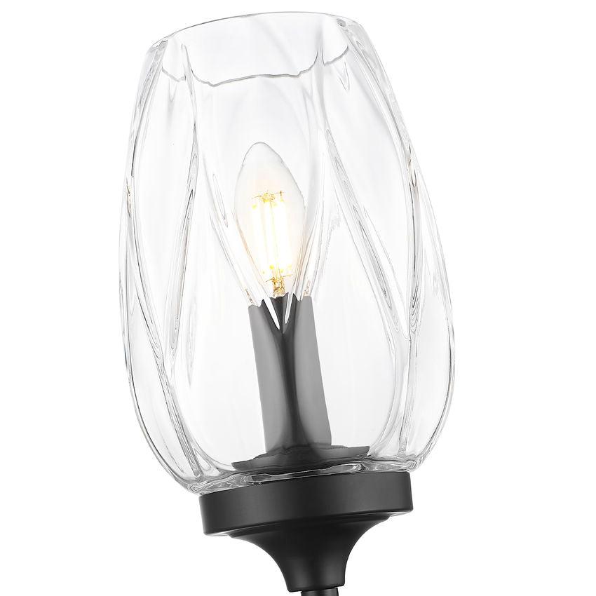Z-Lite Cassian 6" 1-Light Matte Black Steel Frame Clear Glass Shade Wall Sconce