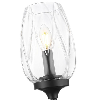 Z-Lite Cassian 6" 1-Light Matte Black Steel Frame Clear Glass Shade Wall Sconce