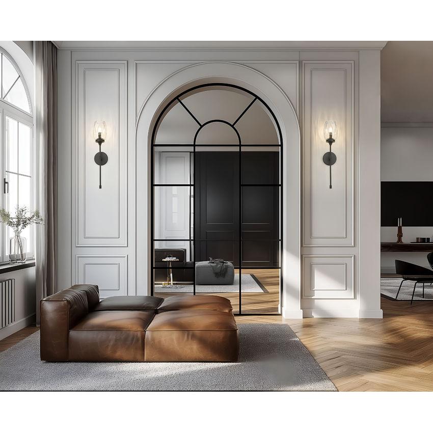 Z-Lite Cassian 6" 1-Light Matte Black Steel Frame Clear Glass Shade Wall Sconce