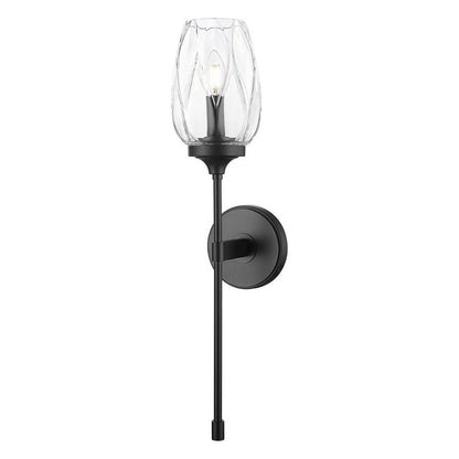 Z-Lite Cassian 6" 1-Light Matte Black Steel Frame Clear Glass Shade Wall Sconce
