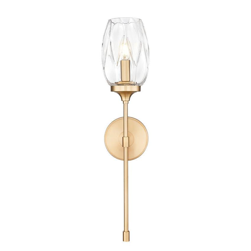 Z-Lite Cassian 6" 1-Light Modern Gold Steel Frame Clear Glass Shade Wall Sconce