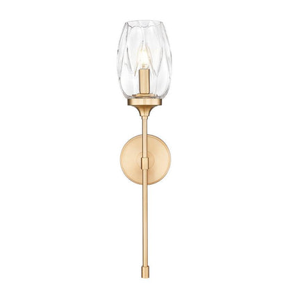 Z-Lite Cassian 6" 1-Light Modern Gold Steel Frame Clear Glass Shade Wall Sconce
