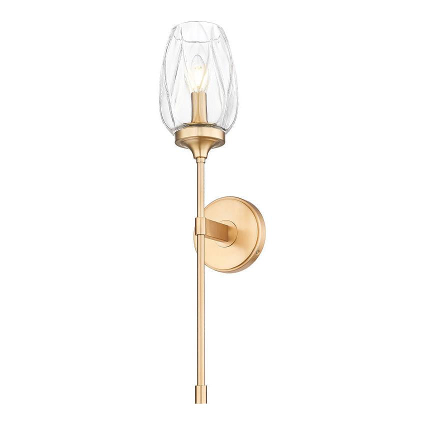 Z-Lite Cassian 6" 1-Light Modern Gold Steel Frame Clear Glass Shade Wall Sconce
