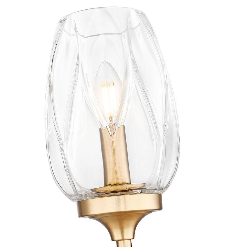 Z-Lite Cassian 6" 1-Light Modern Gold Steel Frame Clear Glass Shade Wall Sconce