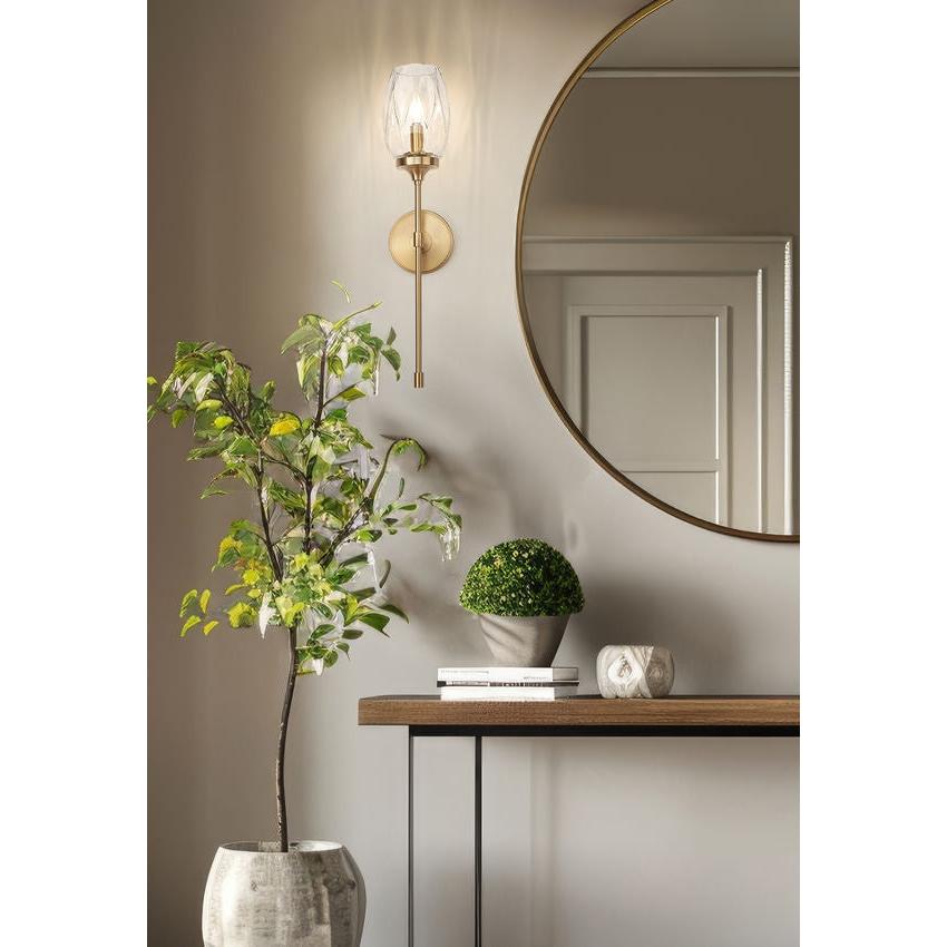Z-Lite Cassian 6" 1-Light Modern Gold Steel Frame Clear Glass Shade Wall Sconce