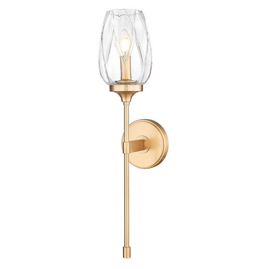 Z-Lite Cassian 6" 1-Light Modern Gold Steel Frame Clear Glass Shade Wall Sconce