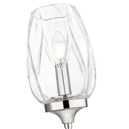 Z-Lite Cassian 6" 1-Light Polished Nickel Steel Frame Clear Glass Shade Wall Sconce