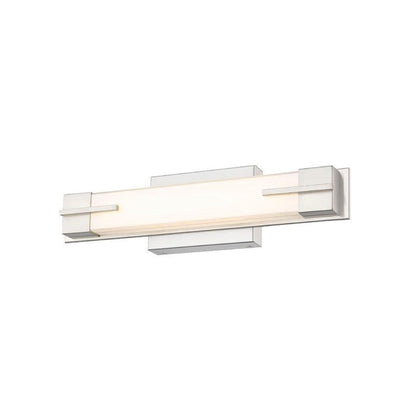 Z-Lite Chase 18" 1-Light LED-Integrated Brushed Nickel Vanity Light With Gloss Opal Glass Shade