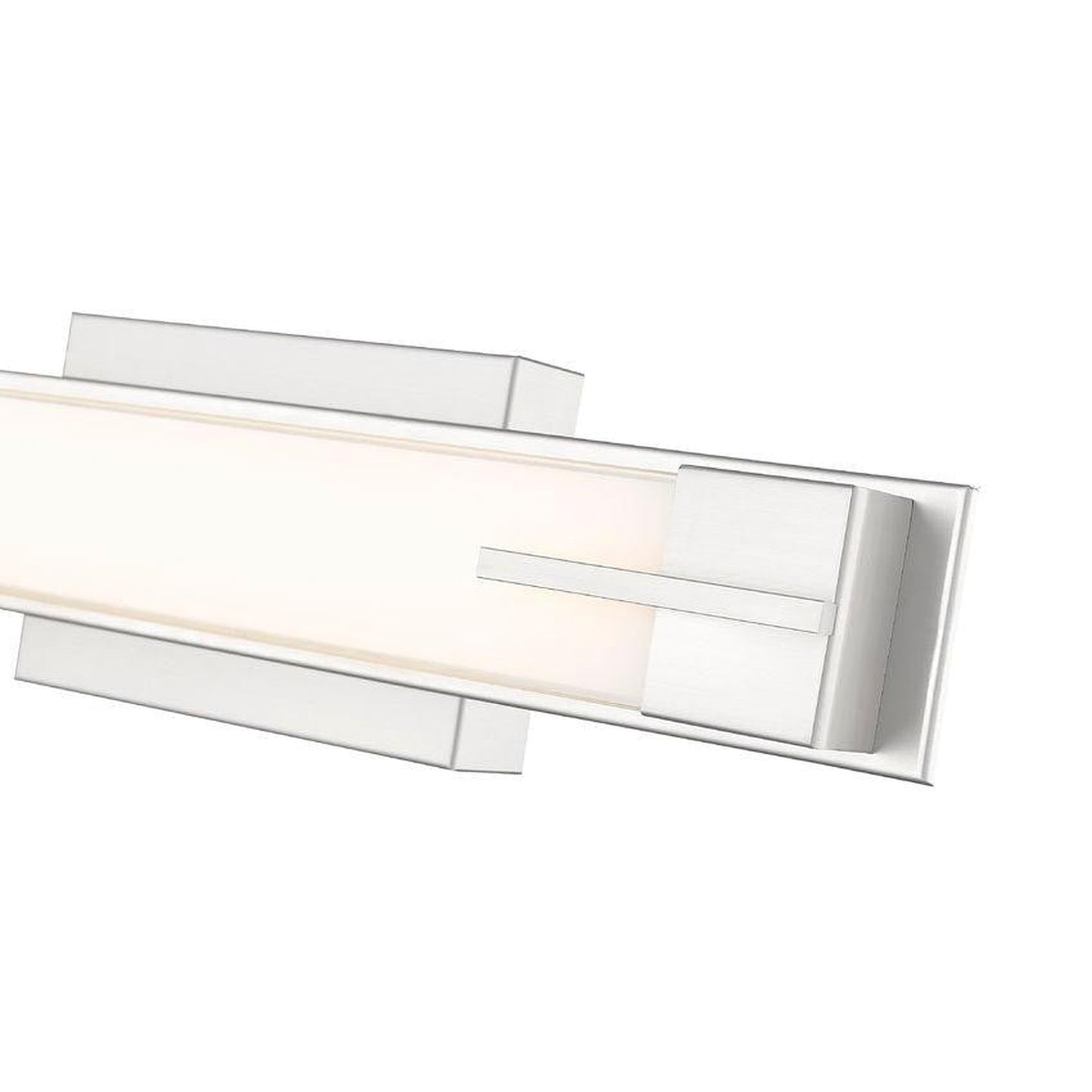 Z-Lite Chase 18" 1-Light LED-Integrated Brushed Nickel Vanity Light With Gloss Opal Glass Shade