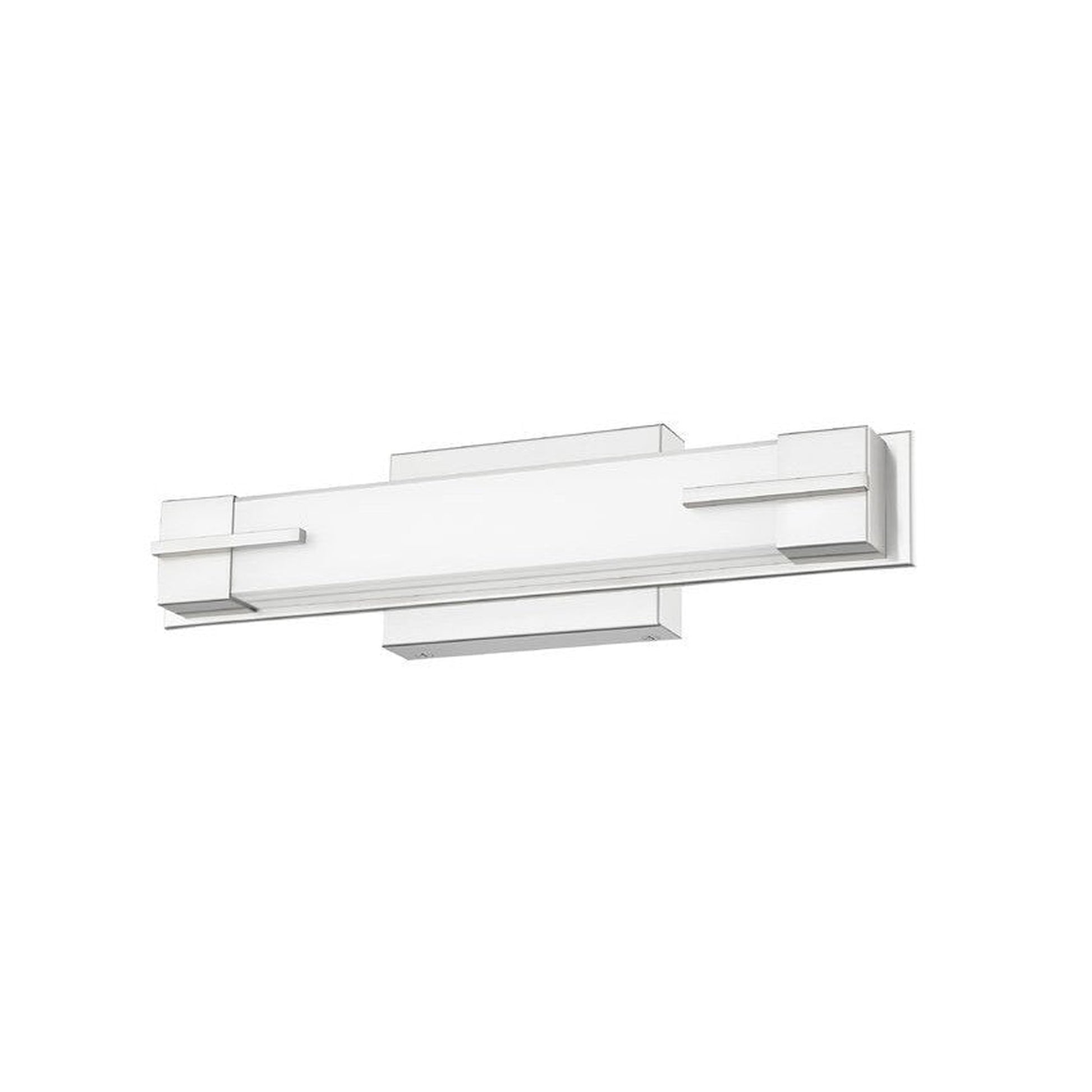 Z-Lite Chase 18" 1-Light LED-Integrated Brushed Nickel Vanity Light With Gloss Opal Glass Shade