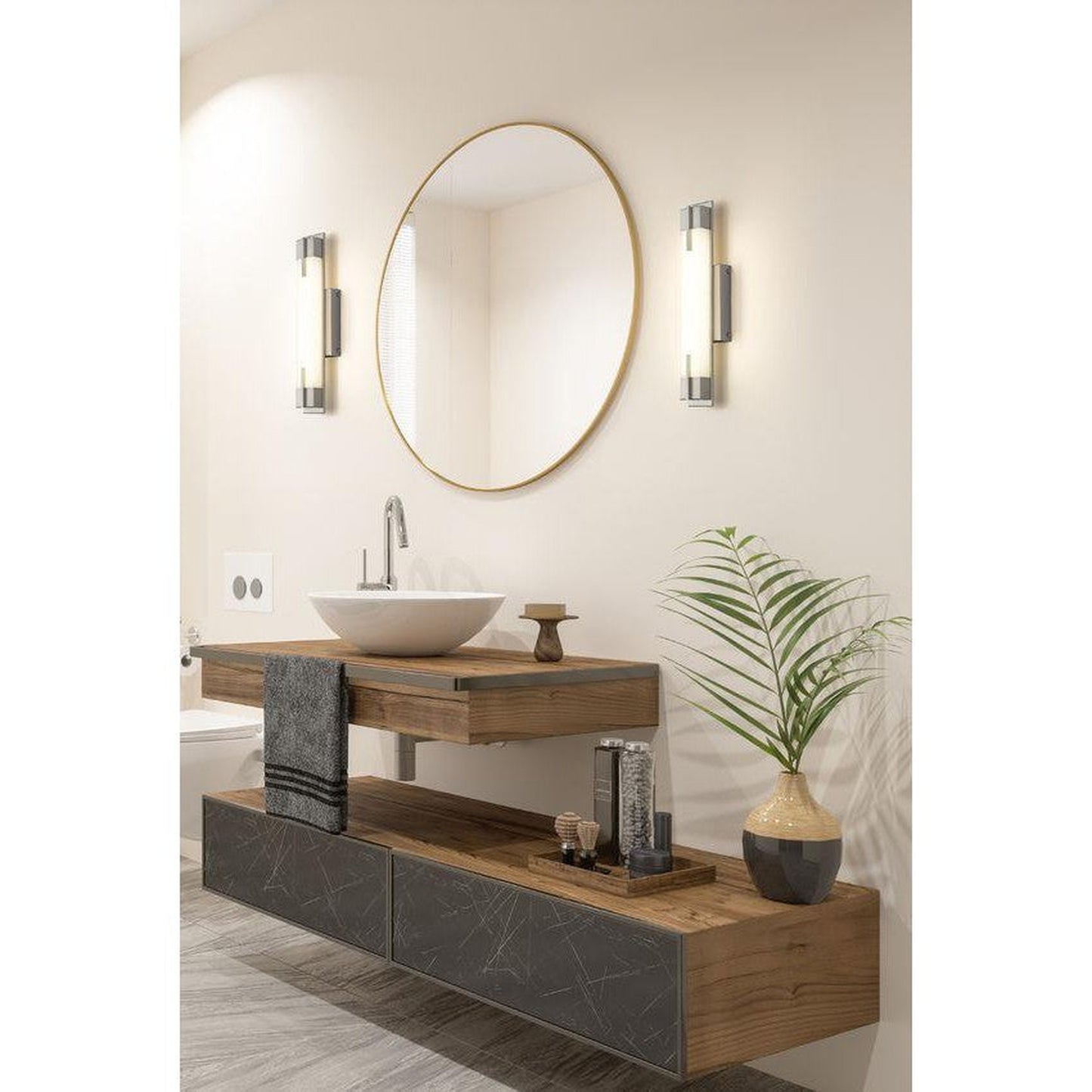 Z-Lite Chase 18" 1-Light LED-Integrated Brushed Nickel Vanity Light With Gloss Opal Glass Shade