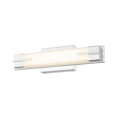 Z-Lite Chase 18" 1-Light LED-Integrated Chrome Vanity Light With Gloss Opal Glass Shade